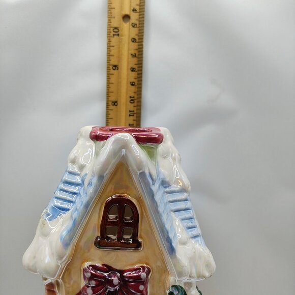 Snow Covered Christmas Cottage Tealight Candle Holder Winter Holiday Decor - Picture 11 of 14